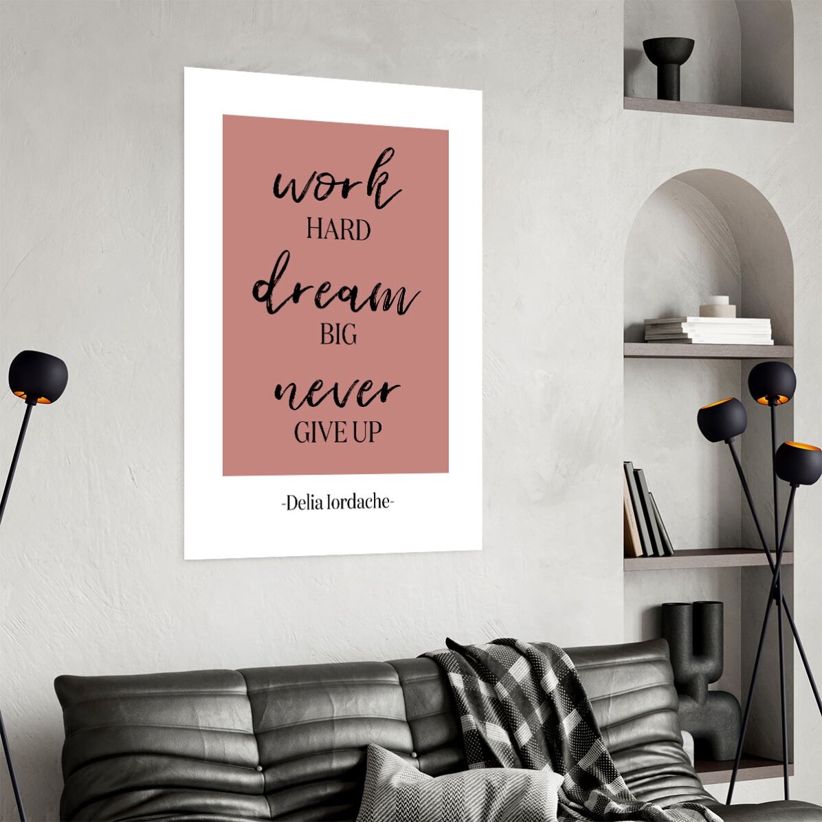 Gepersonaliseerde poster met tekst - Never Give Up