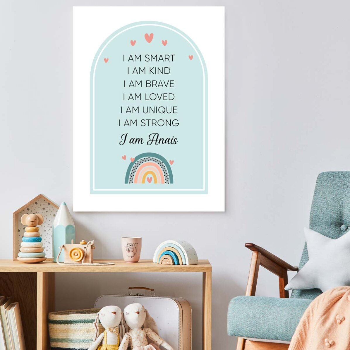 Gepersonaliseerde poster met tekst - Rainbow