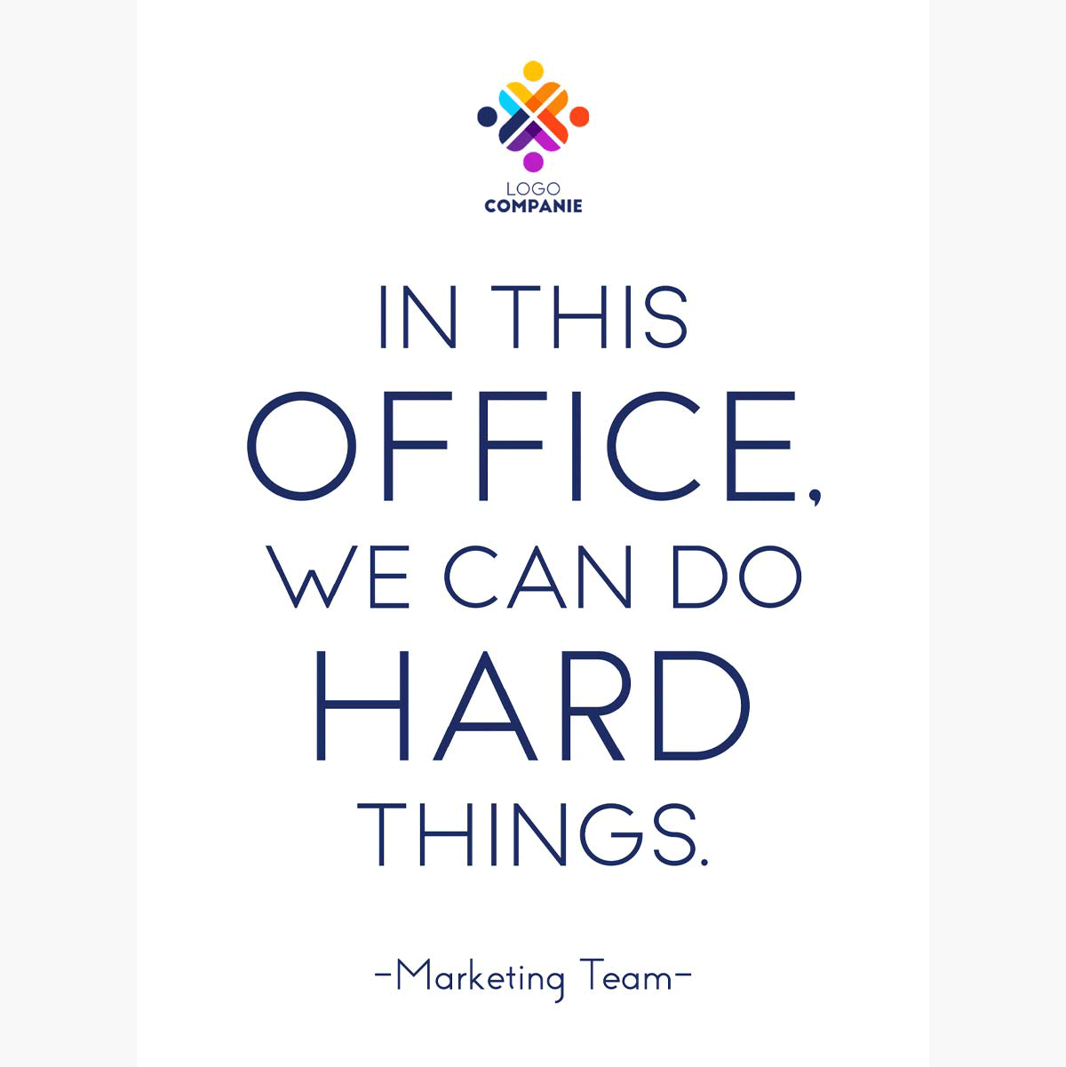 Gepersonaliseerde poster met tekst en logo - Hard Things