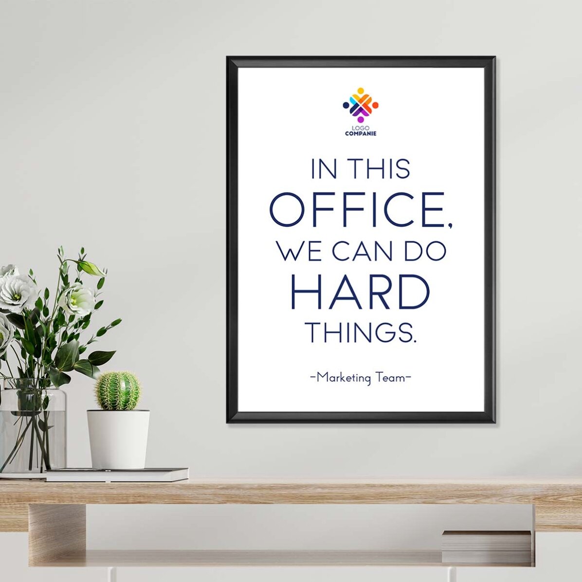 Gepersonaliseerde poster met tekst en logo - Hard Things