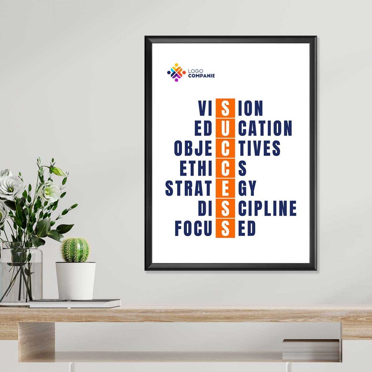 Gepersonaliseerde poster met tekst en logo - Success