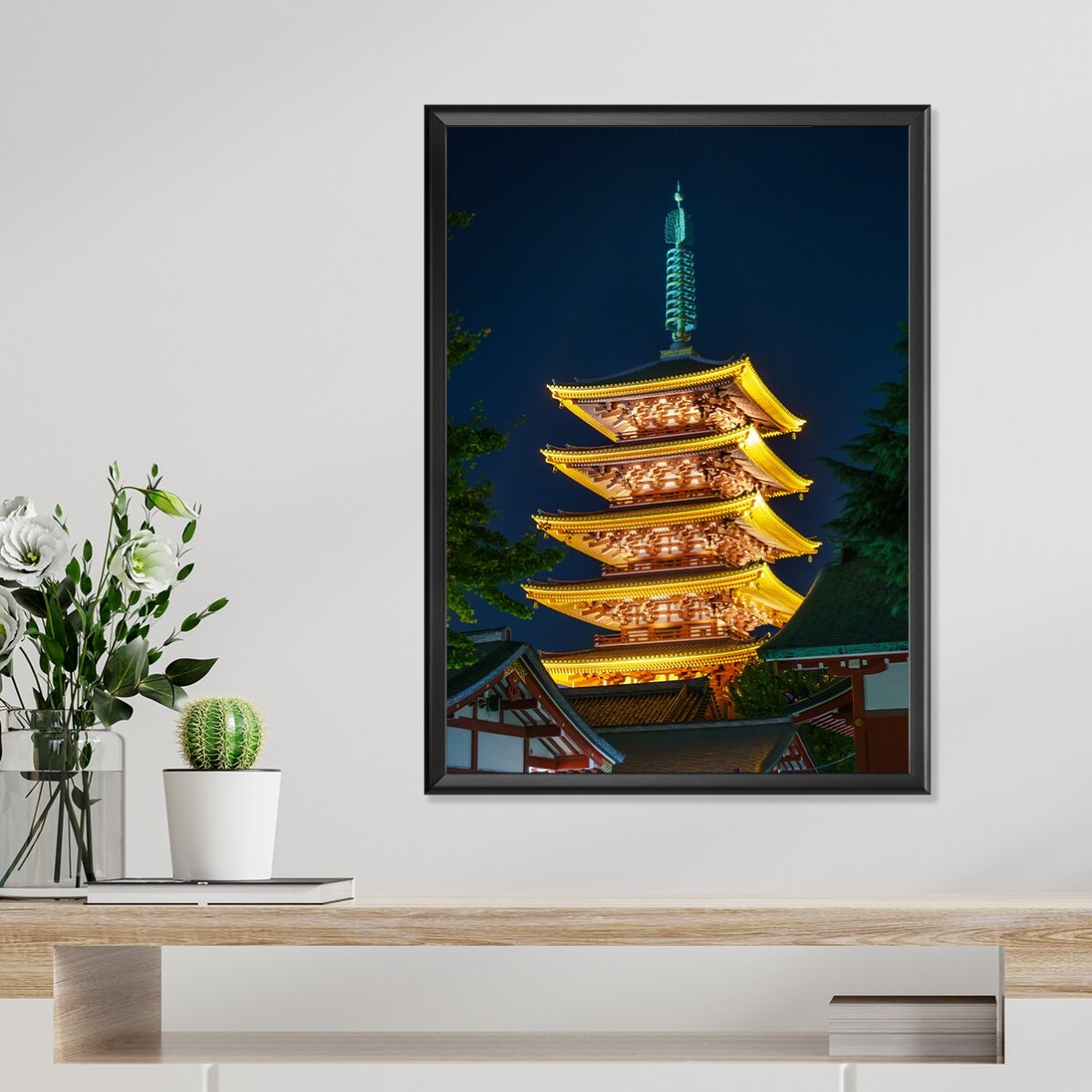 Poster van een Japanse tempel