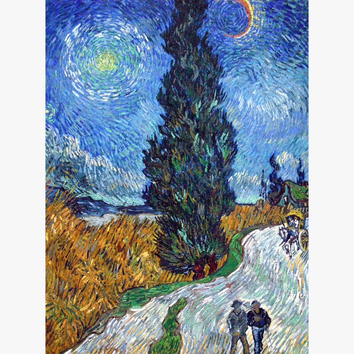 Poster Vincent van Gogh, Weg met cipressen en ster, 1890