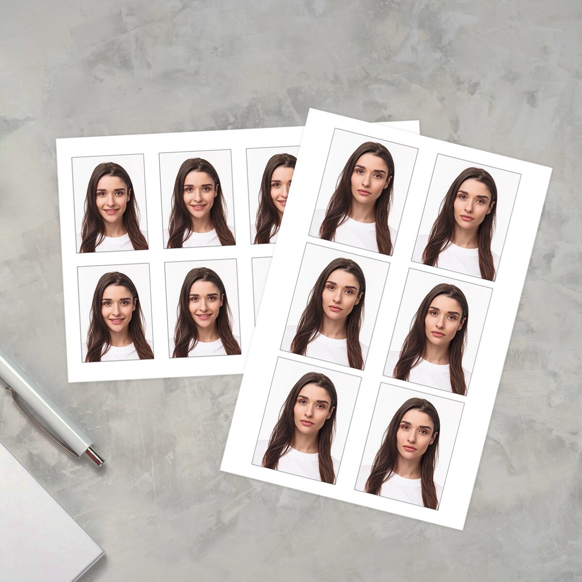 Foto’s voor documenten – zoals identiteitskaart, visum, studentenkaart, paspoort – per set