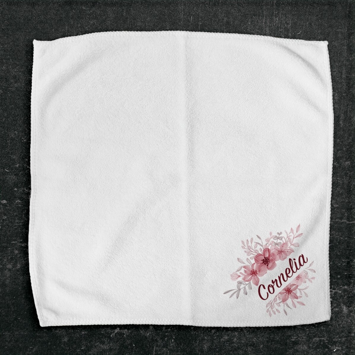 Personalised towel with name - Floral frame