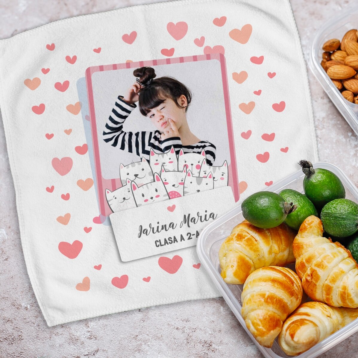 Gepersonaliseerde handdoek met naam en foto - Kitty