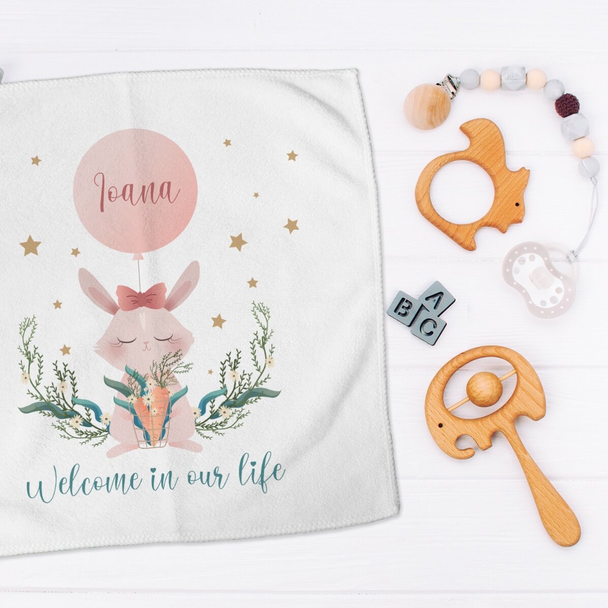 Handdoek met naam erop - Welcome, babygirl