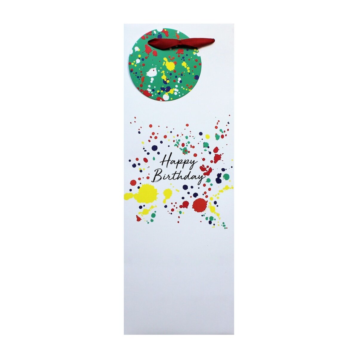 Cadeauzakje voor drankjes – model Happy Birthday splash