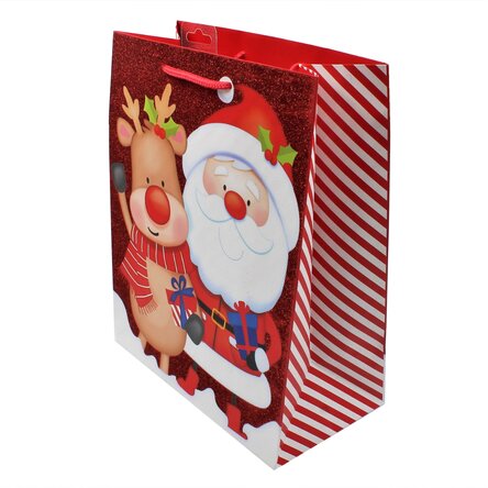 Cadeauzakje – model Kerstman met rendier