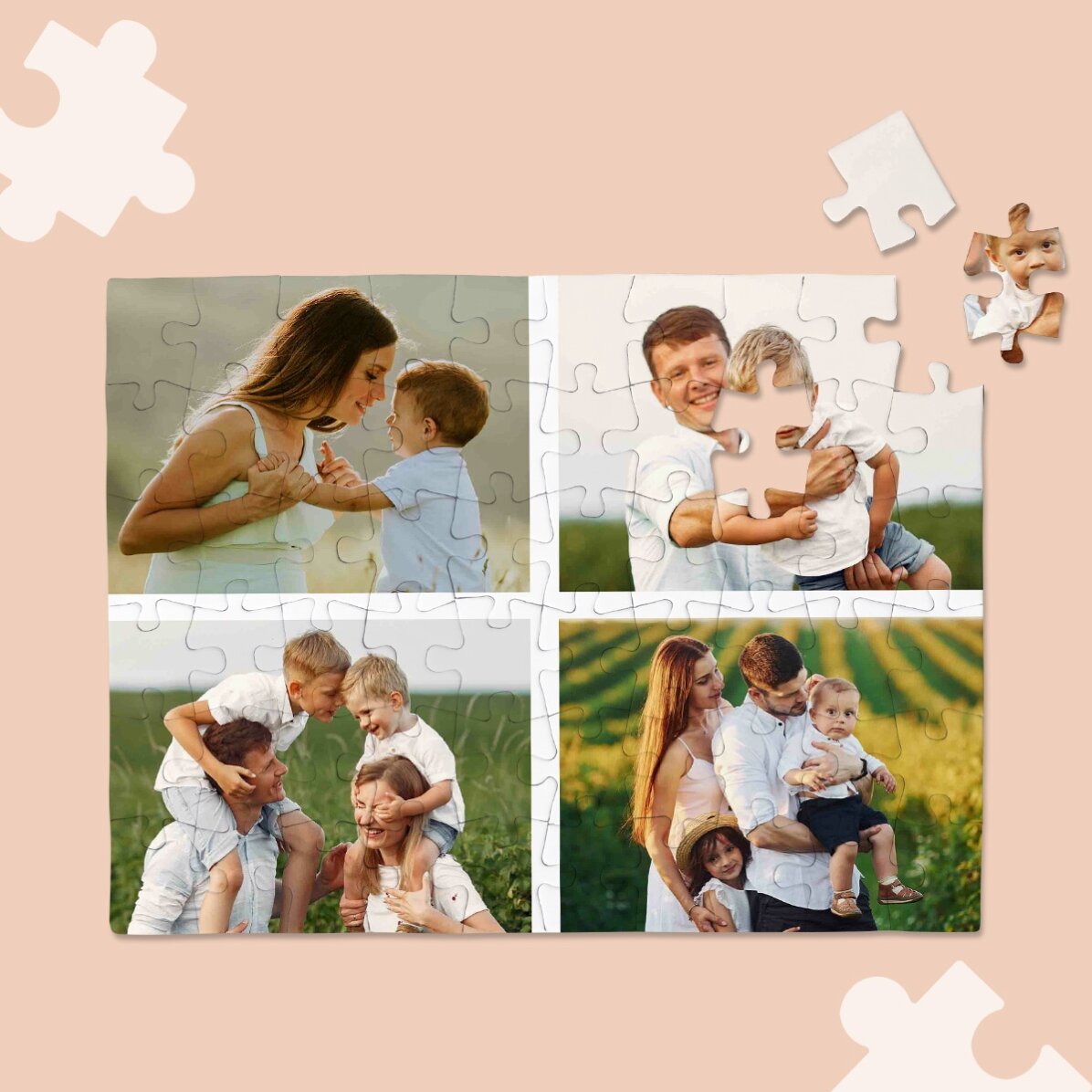 Gepersonaliseerde puzzel met 4 foto