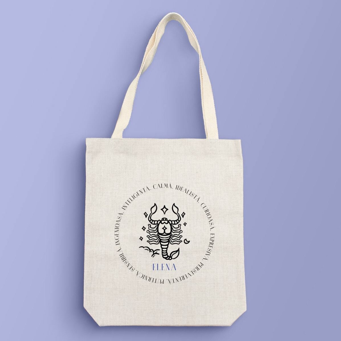 Personalised bag with text - Scorpio zodiac sign