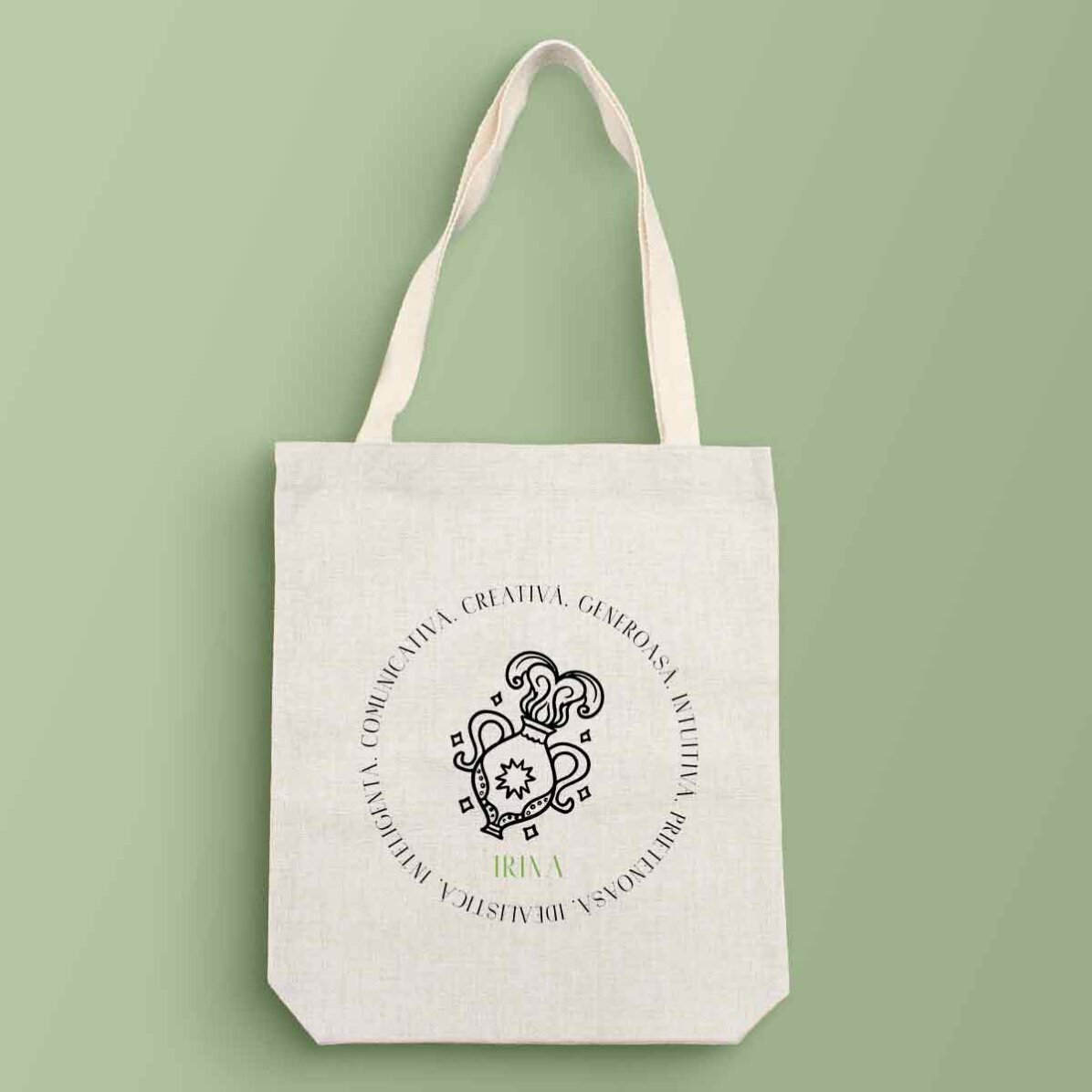 Personalised bag with text - Aquarius zodiac sign