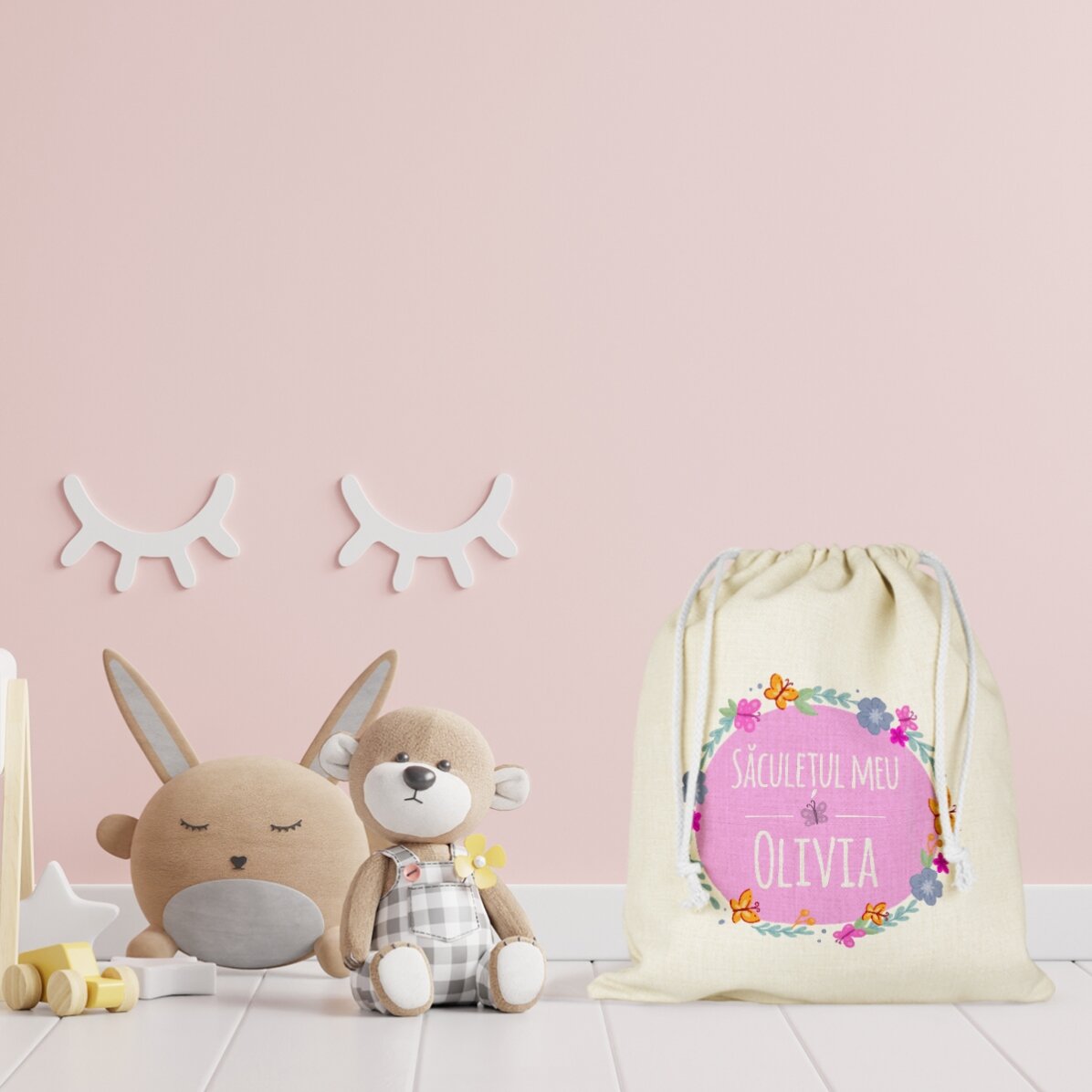 Middelgroot tasje met naam erop - Little girl