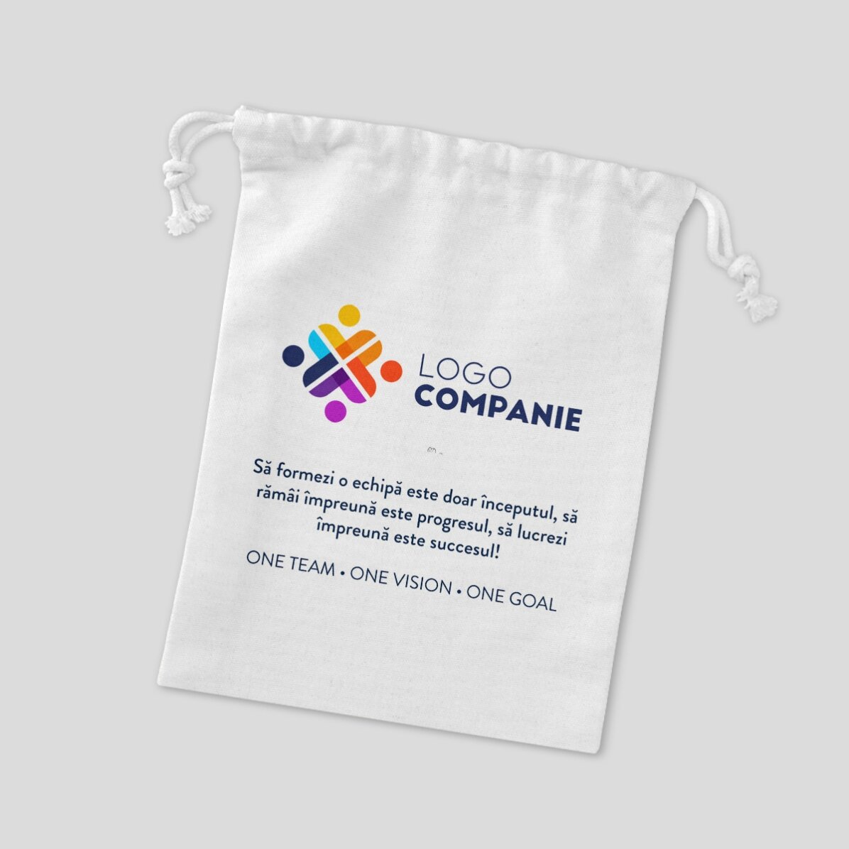 Kleine cadeautas, gepersonaliseerd met logo en boodschap