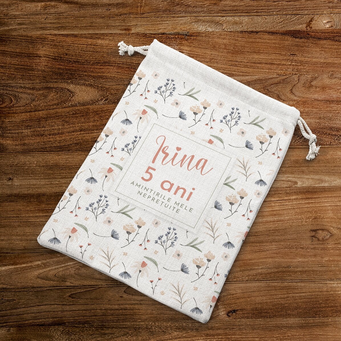 Kleine, gepersonaliseerde cadeauzakje met tekst - Flowers