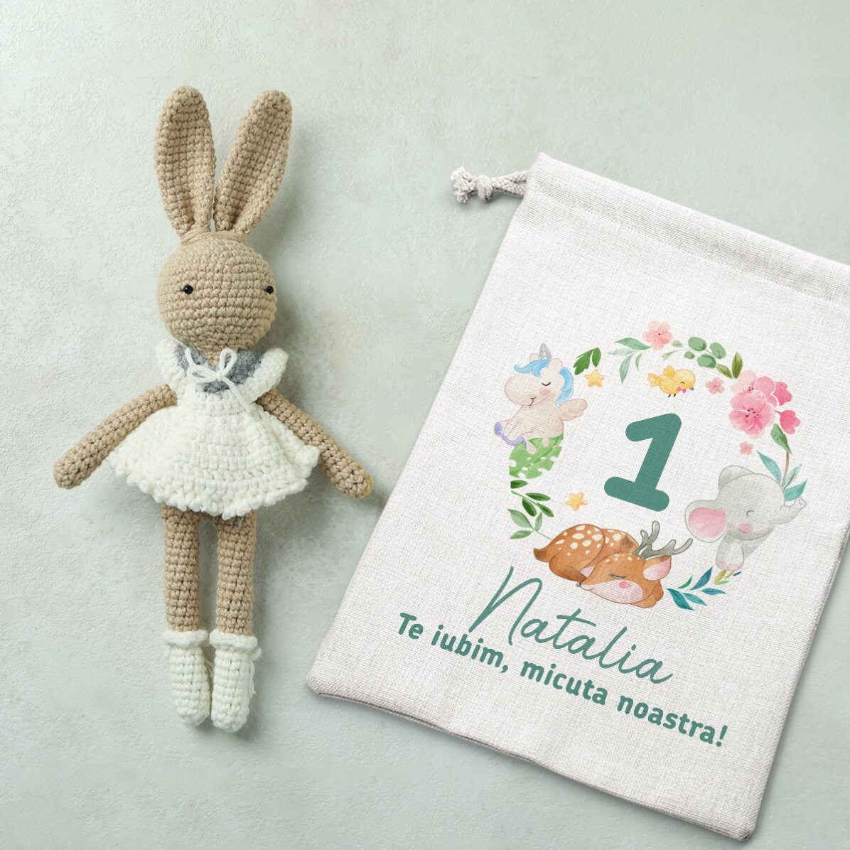Kleine, gepersonaliseerde cadeauzakje met de tekst: 