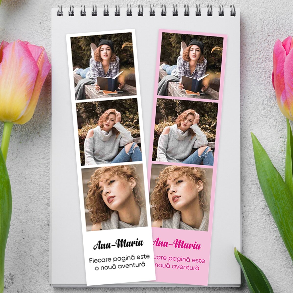 Gepersonaliseerde boekenlegger met 3 foto