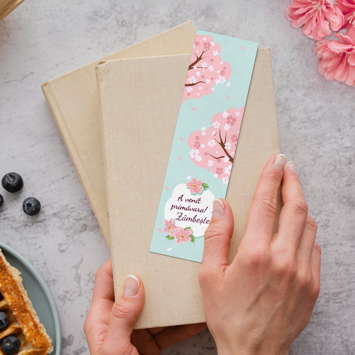 Personalised bookmark with message - Spring is here!