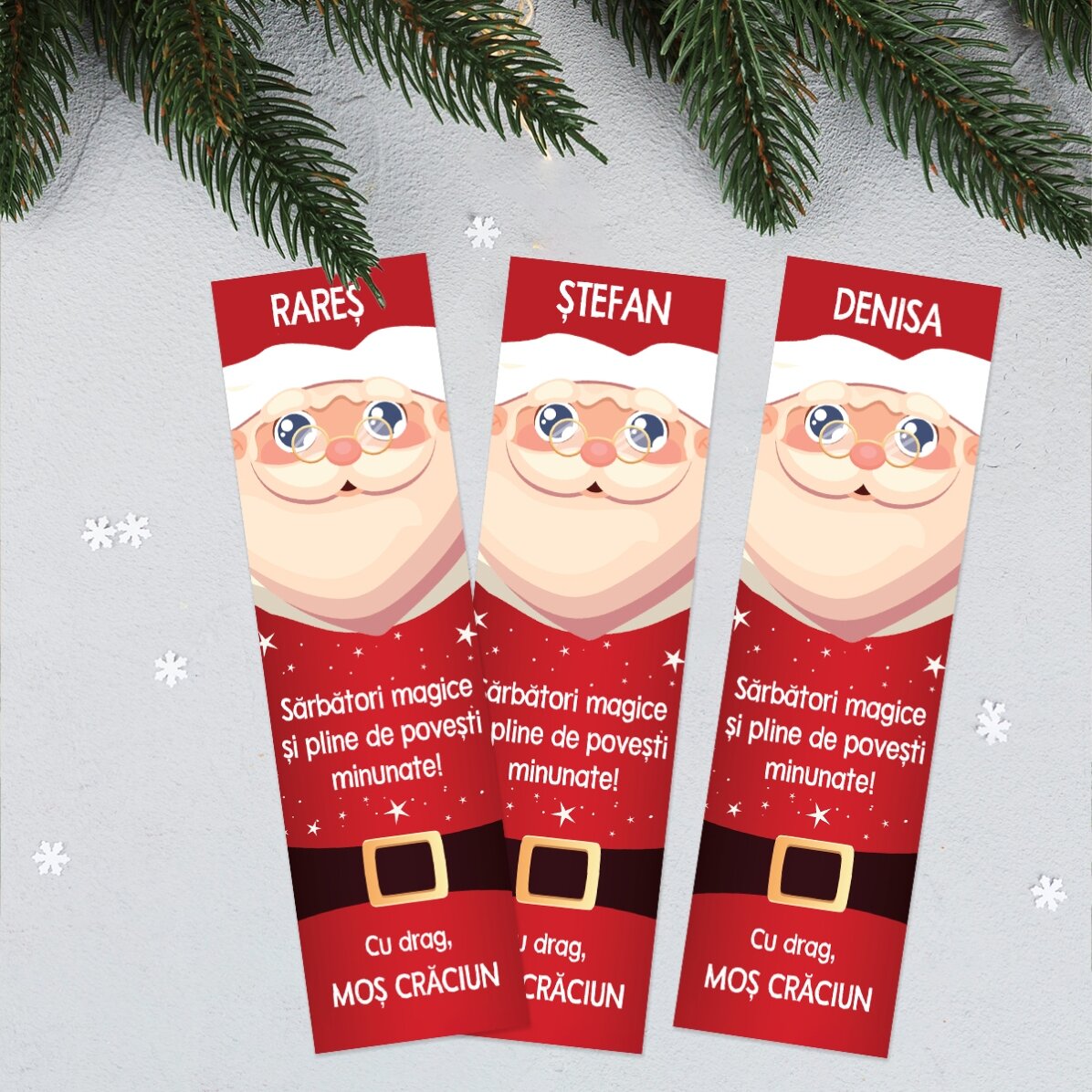 Gepersonaliseerde bladwijzer met tekst - Liefs, de Kerstman