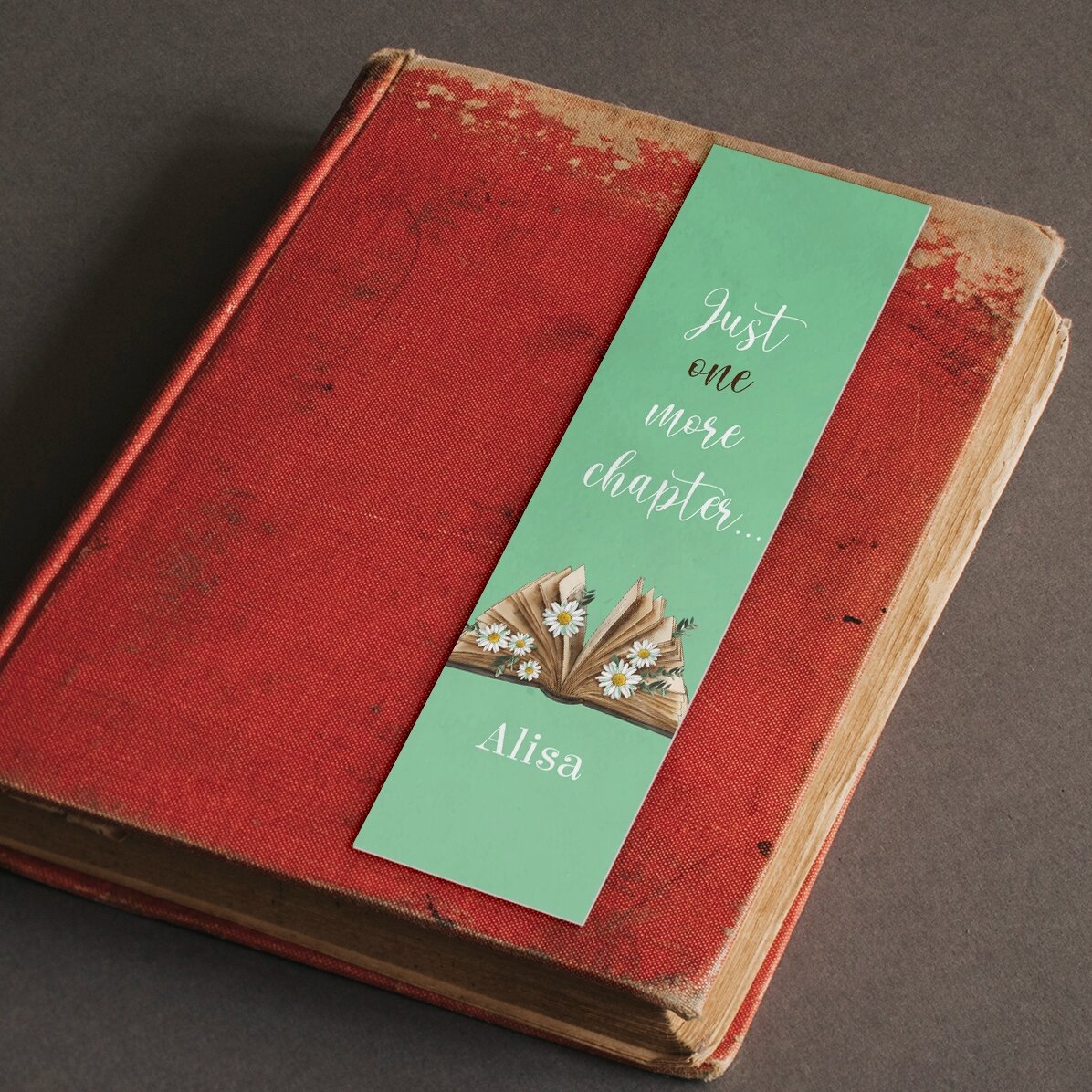 Gepersonaliseerde bladwijzer met tekst - Just one more chapter