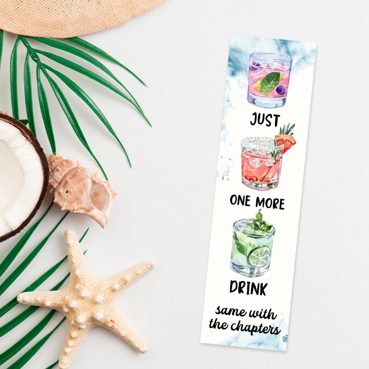 Gepersonaliseerde bladwijzer met tekst - One more drink