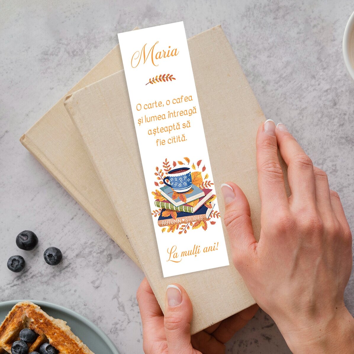 Personalised bookmark with text - Autumn
