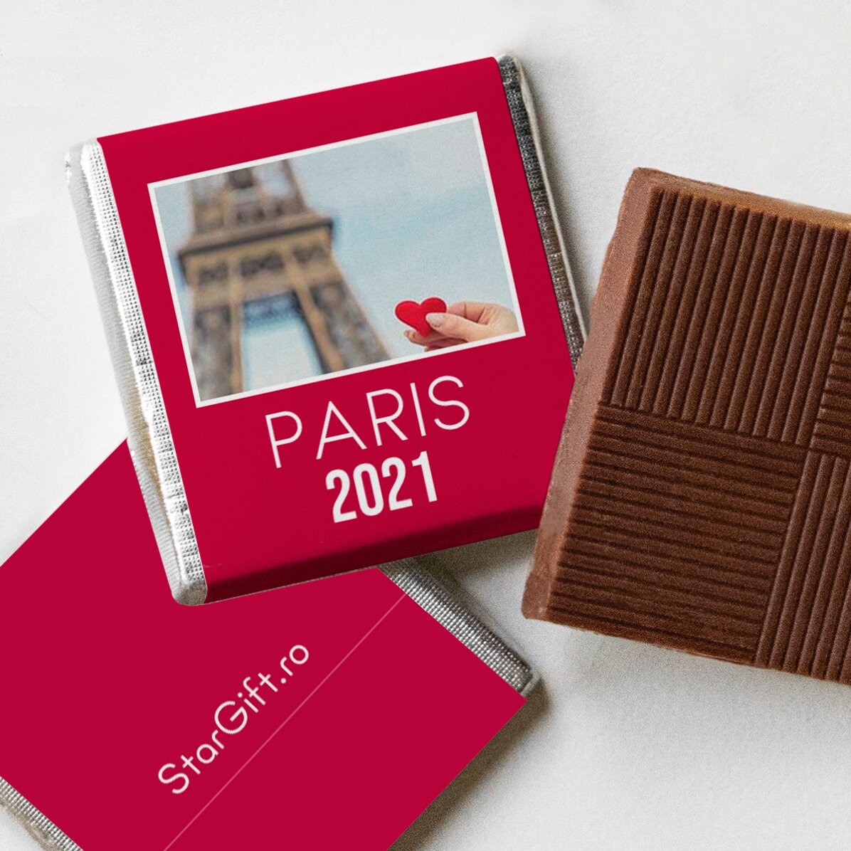 Set van 10 gepersonaliseerde minichocolade met foto