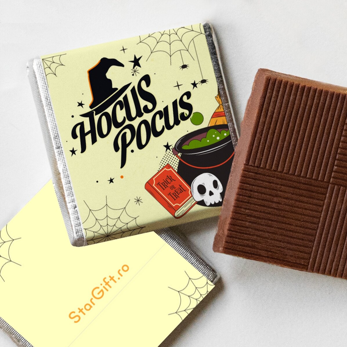 Set van 5 gepersonaliseerde minichocolade met foto en tekst - Halloween