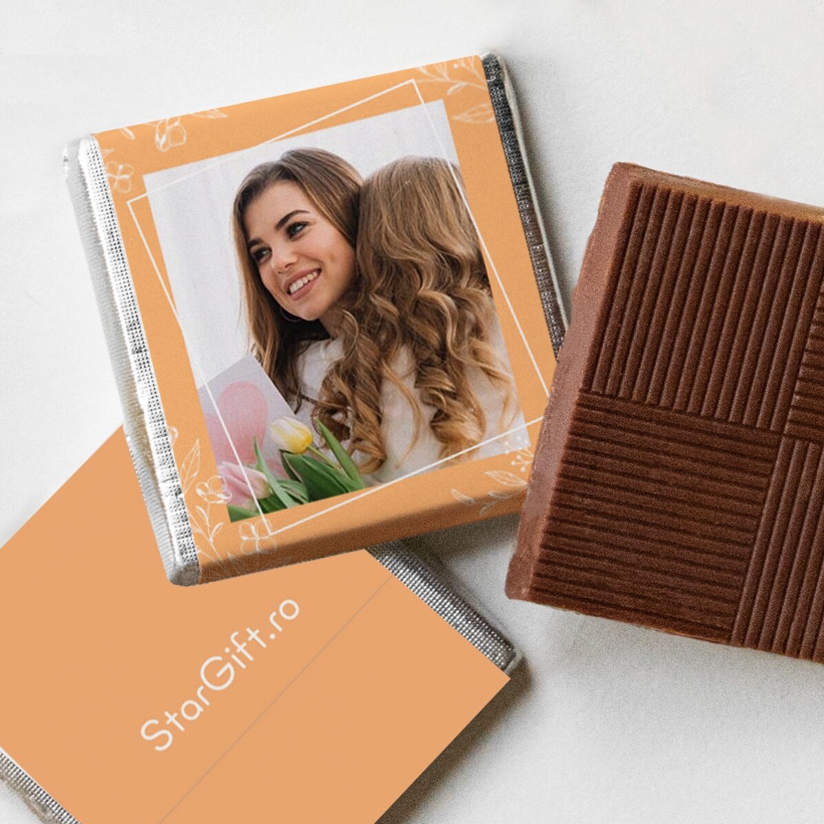Set van 5 gepersonaliseerde minichocolade met foto’s en tekst - Mama