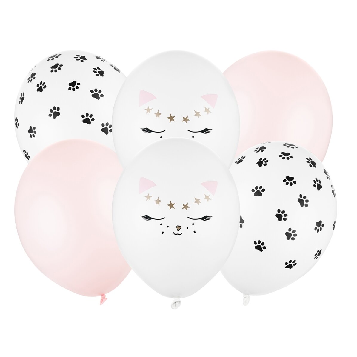 Set van 6 ballonnen, gemengd - Katjes