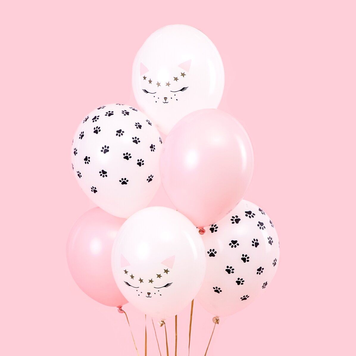 Set van 6 ballonnen, gemengd - Katjes