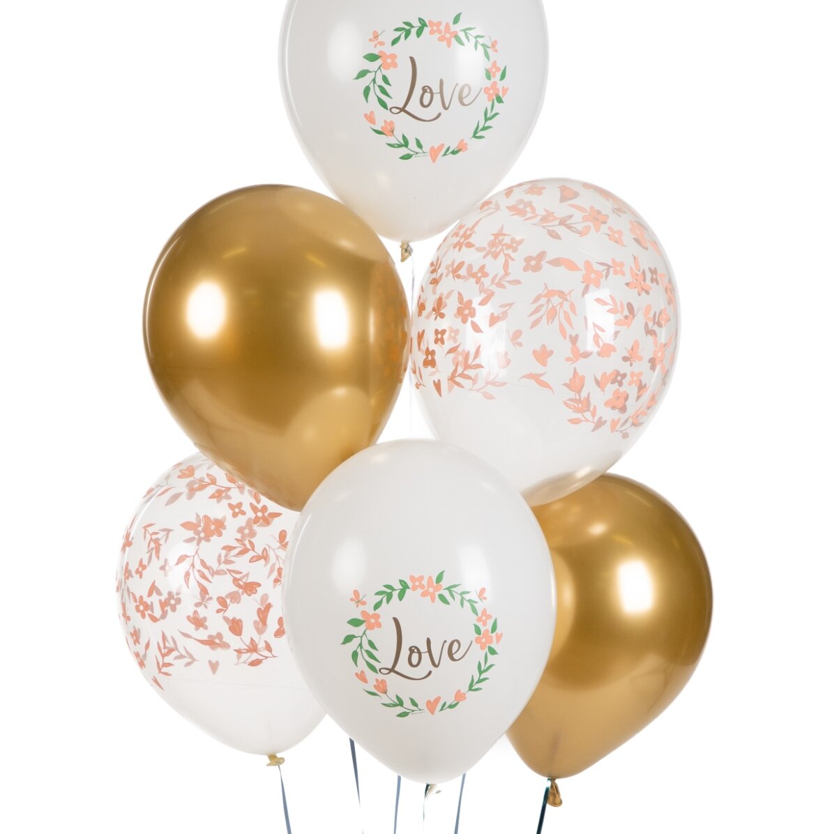 Set van 6 ballonnen, gemengd - Love