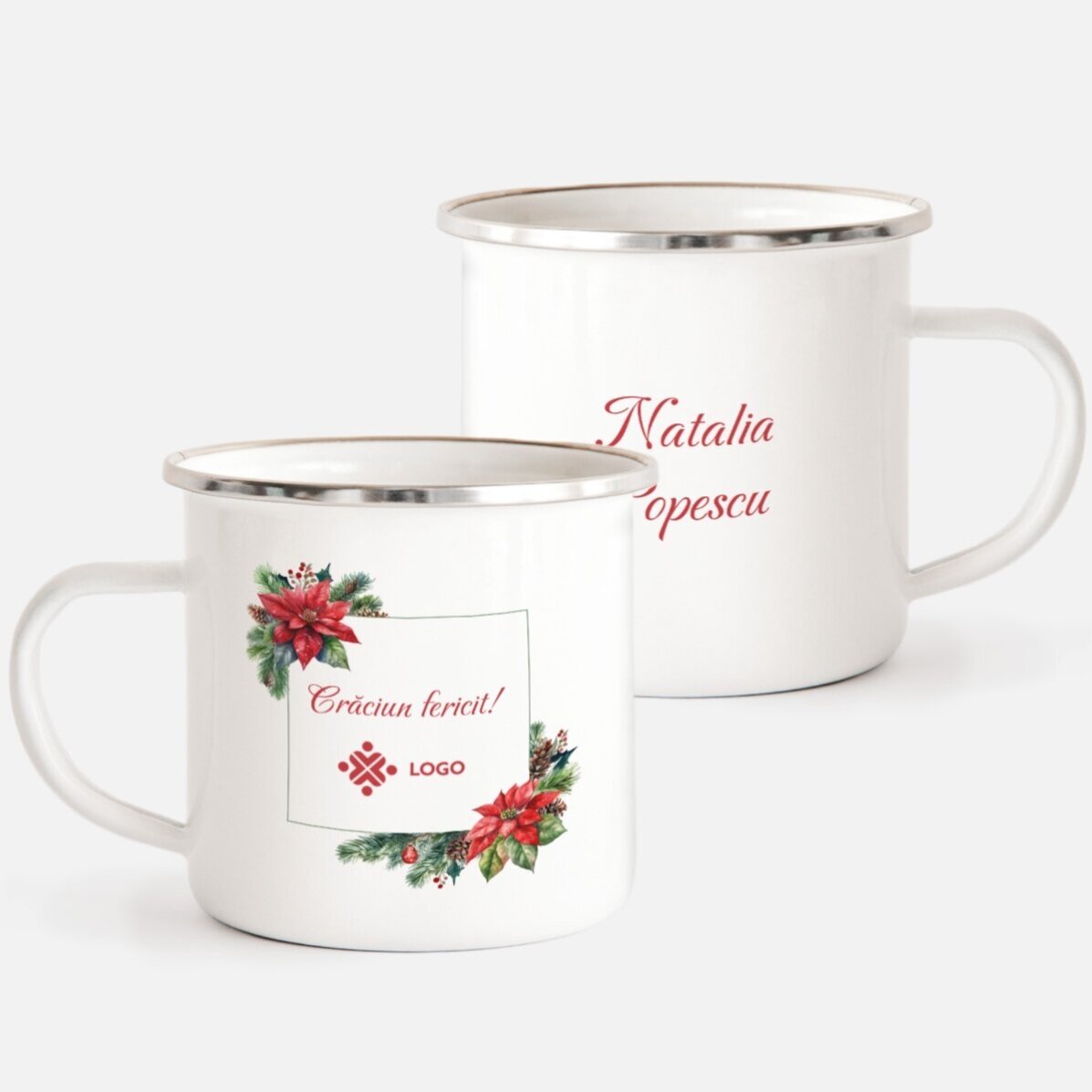 Gepersonaliseerde kerstcadeauset met logo en boodschap - Kerstmis