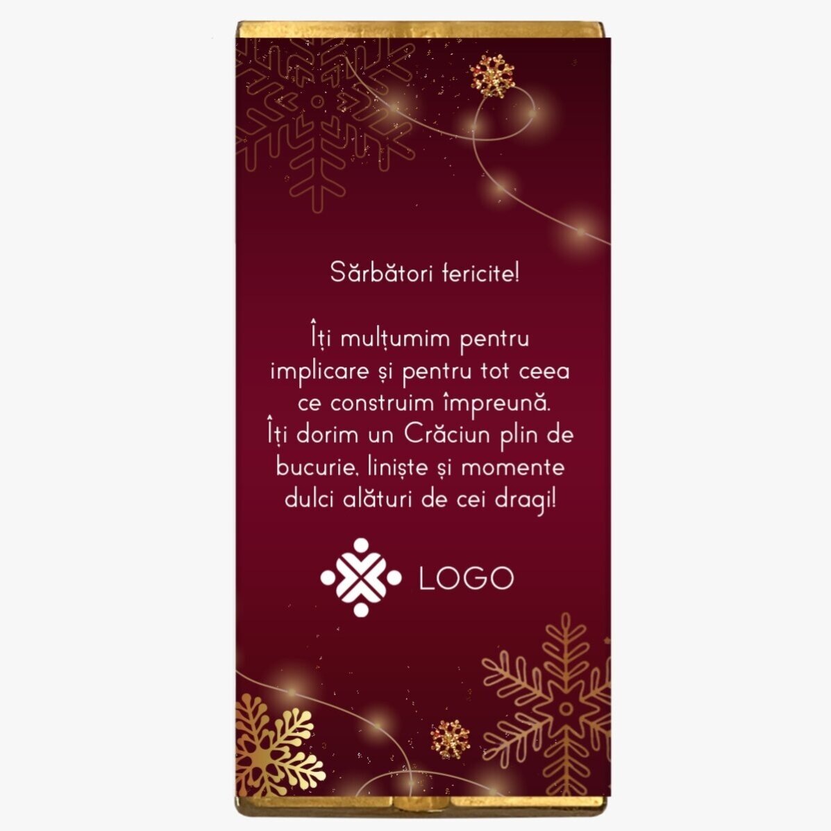 Gepersonaliseerde kerstcadeauset met logo en boodschap - Red Christmas
