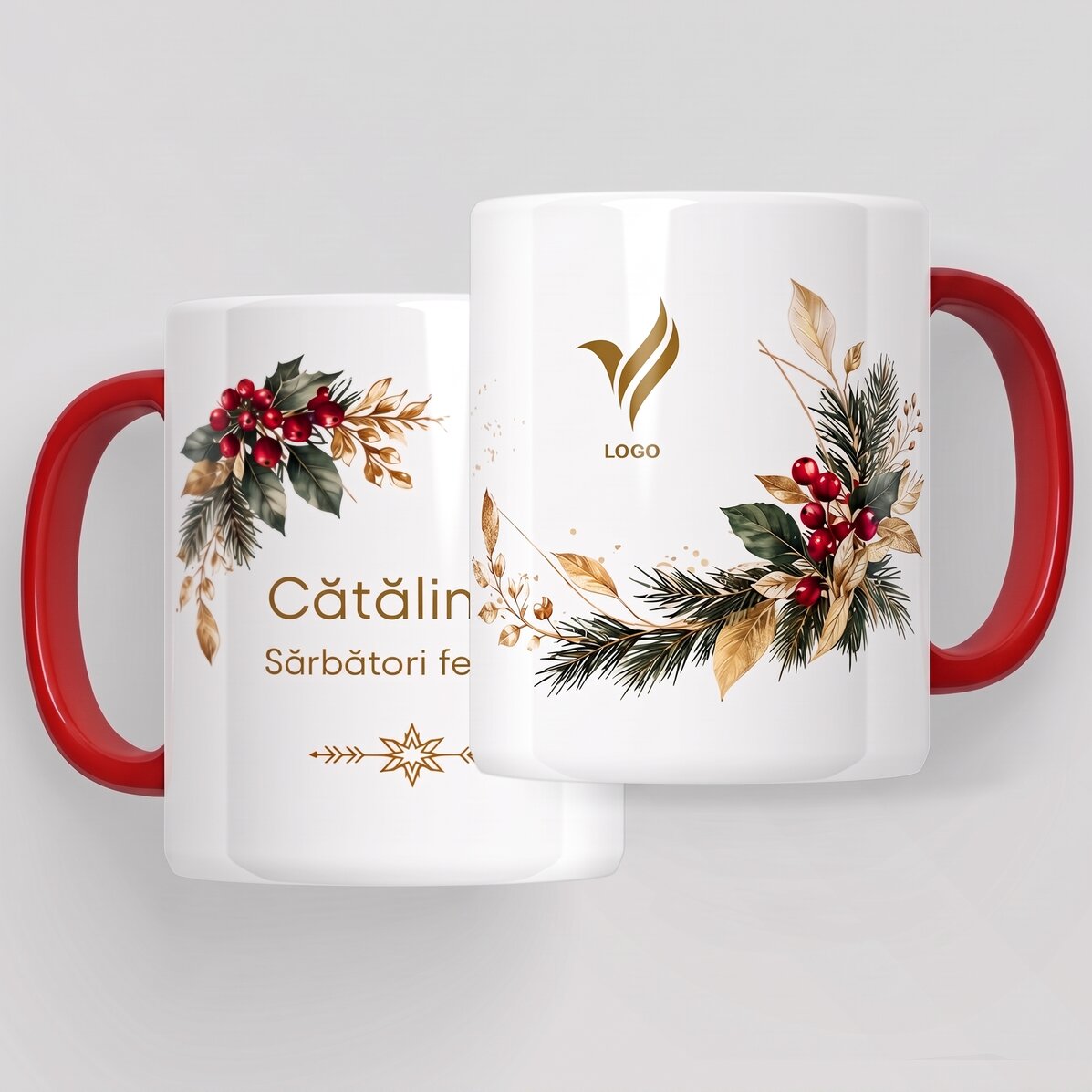 Gepersonaliseerde kerstcadeauset met logo en tekst - Festiv