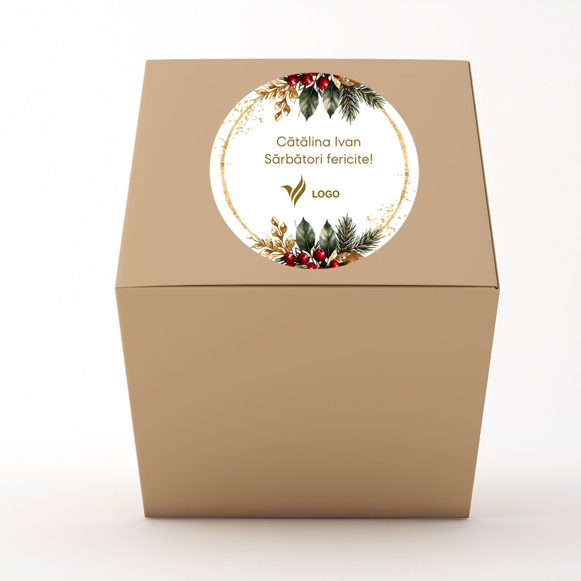 Gepersonaliseerde kerstcadeauset met logo en tekst - Festiv