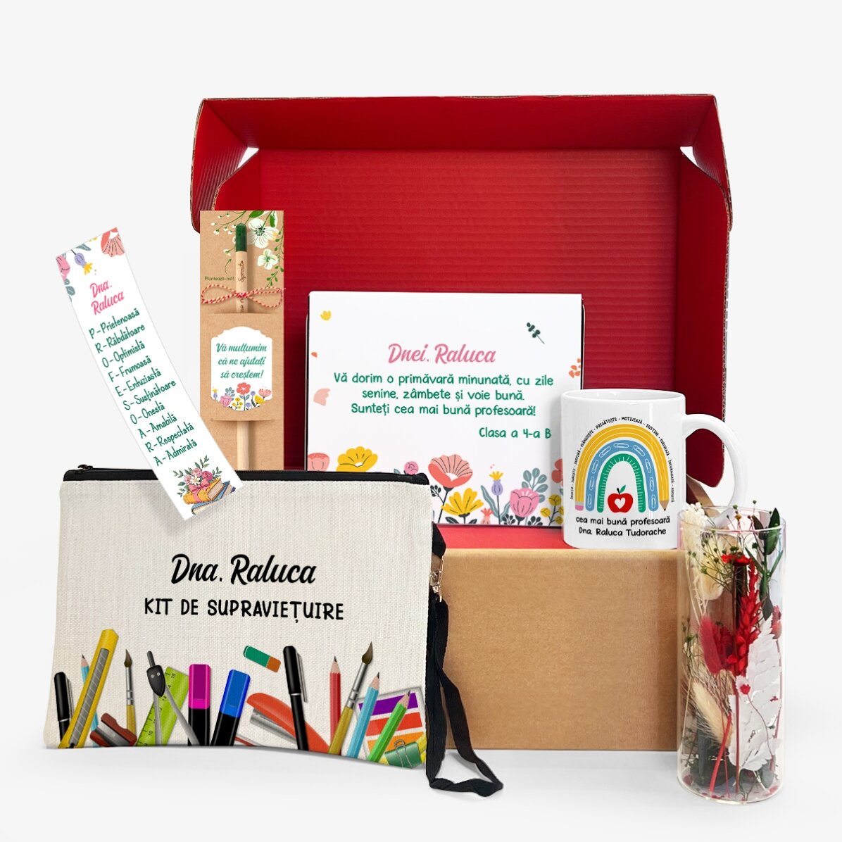 Gepersonaliseerde cadeauset voor de lerares - Dankbaarheid