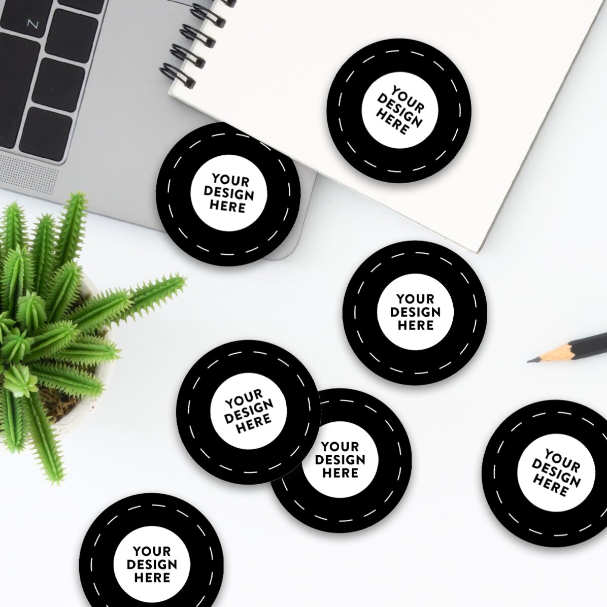 Set van 12 ronde stickers (zelfklevende etiketten) met een diameter van 5 cm, gepersonaliseerd met j