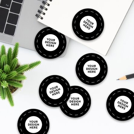 Set of 12 round stickers (self-adhesive labels), diameter 5 cm, customised with your graphics