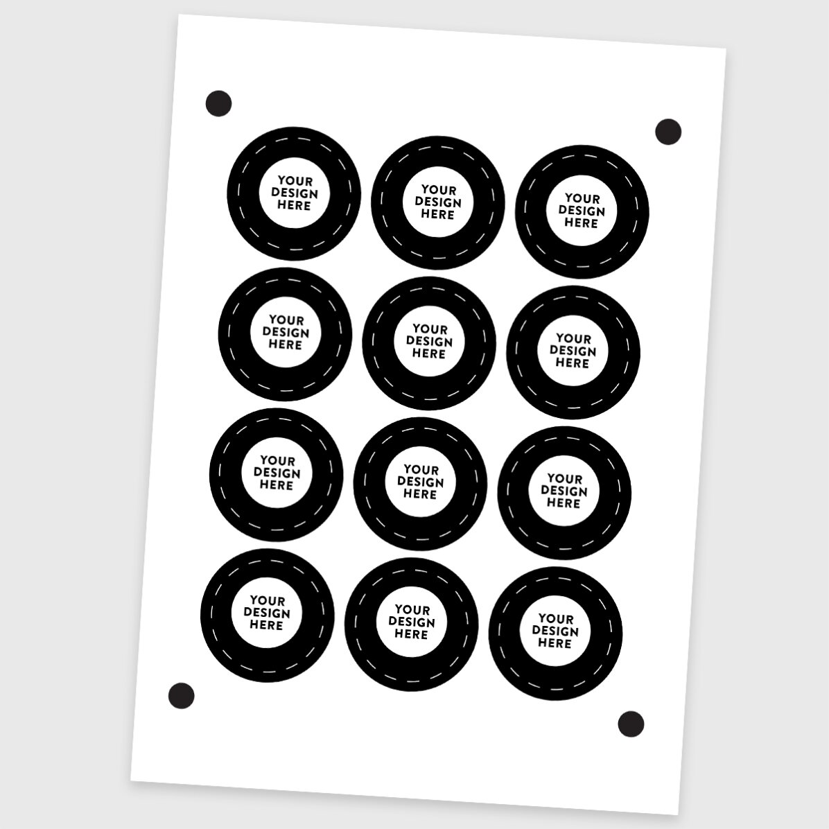 Set van 12 ronde stickers (zelfklevende etiketten) met een diameter van 5 cm, gepersonaliseerd met j