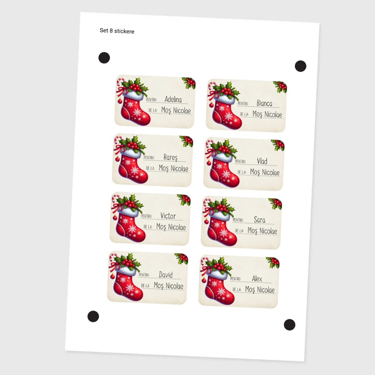 Set of 8 customised stickers (self-adhesive labels) - With love, Father Christmas