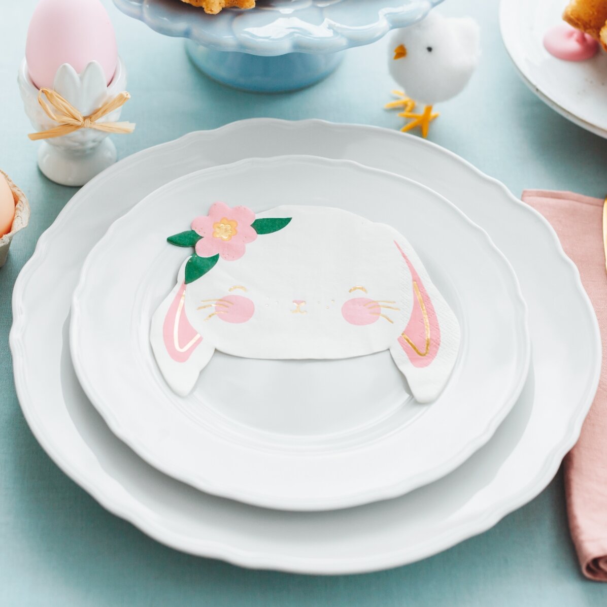 Set van 20 decoratieve servetten - Bunny