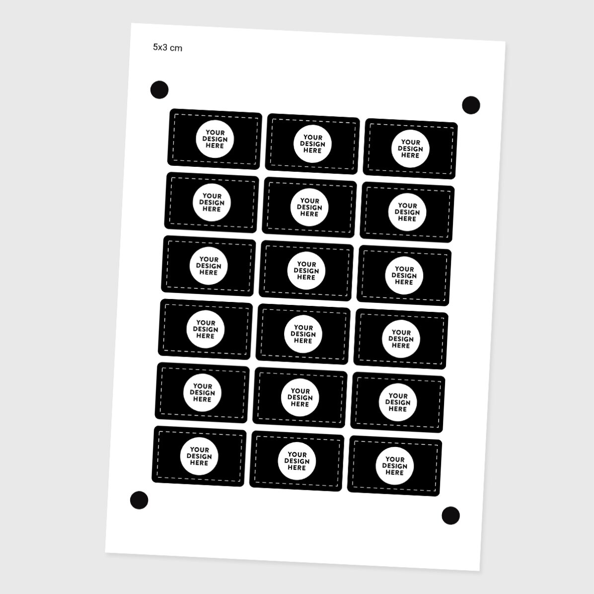 Set stickers (zelfklevende etiketten) met afgeronde hoeken, gepersonaliseerd met jouw ontwerp