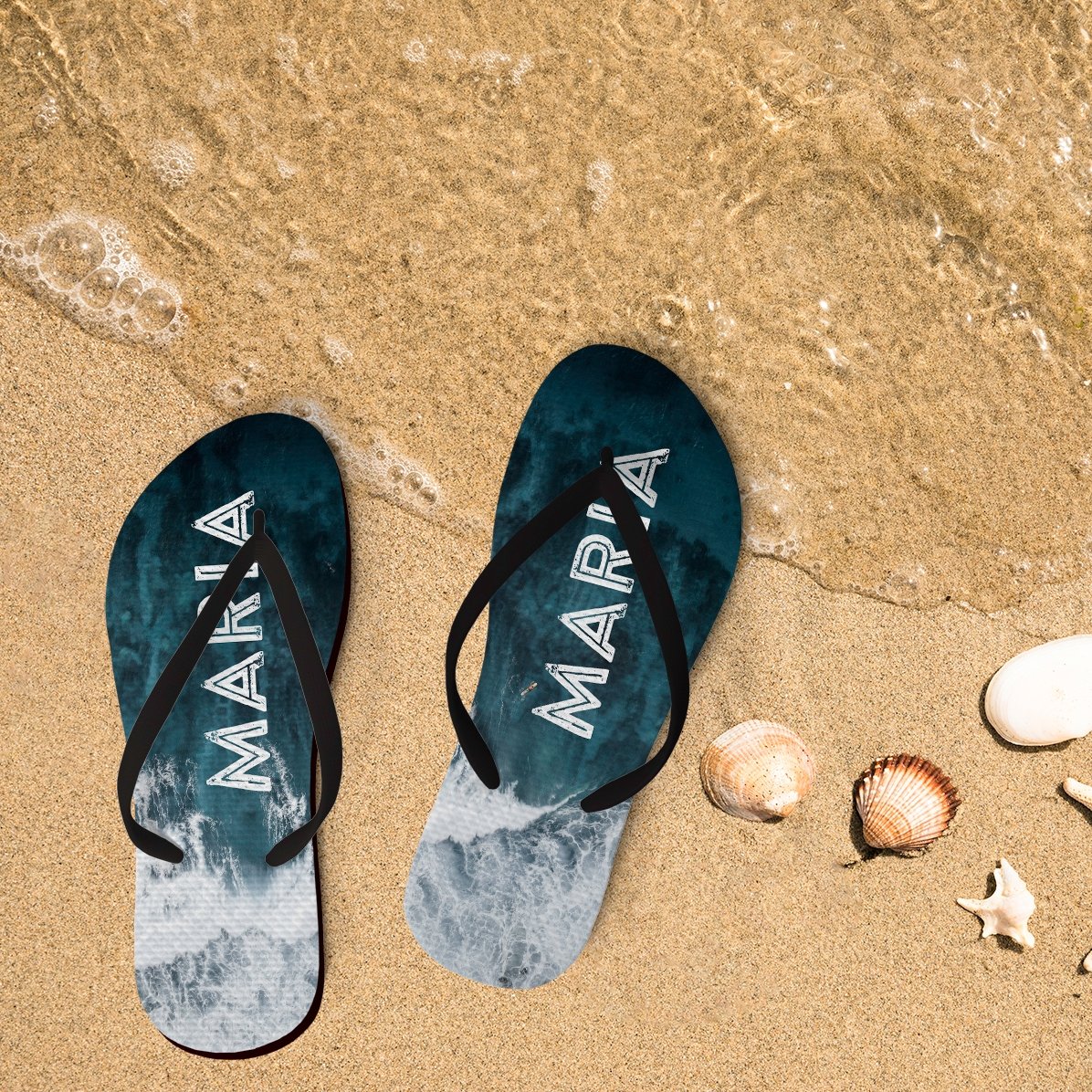 Op maat gemaakte slippers met naam - Ocean