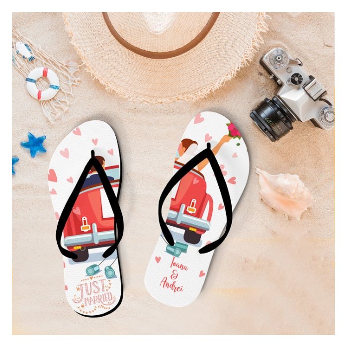 Op maat gemaakte slippers met tekst - Honeymoon