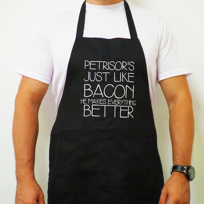 Customised bacon apron