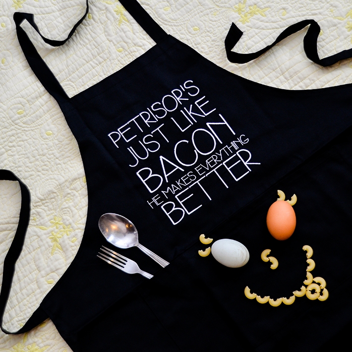 Customised bacon apron