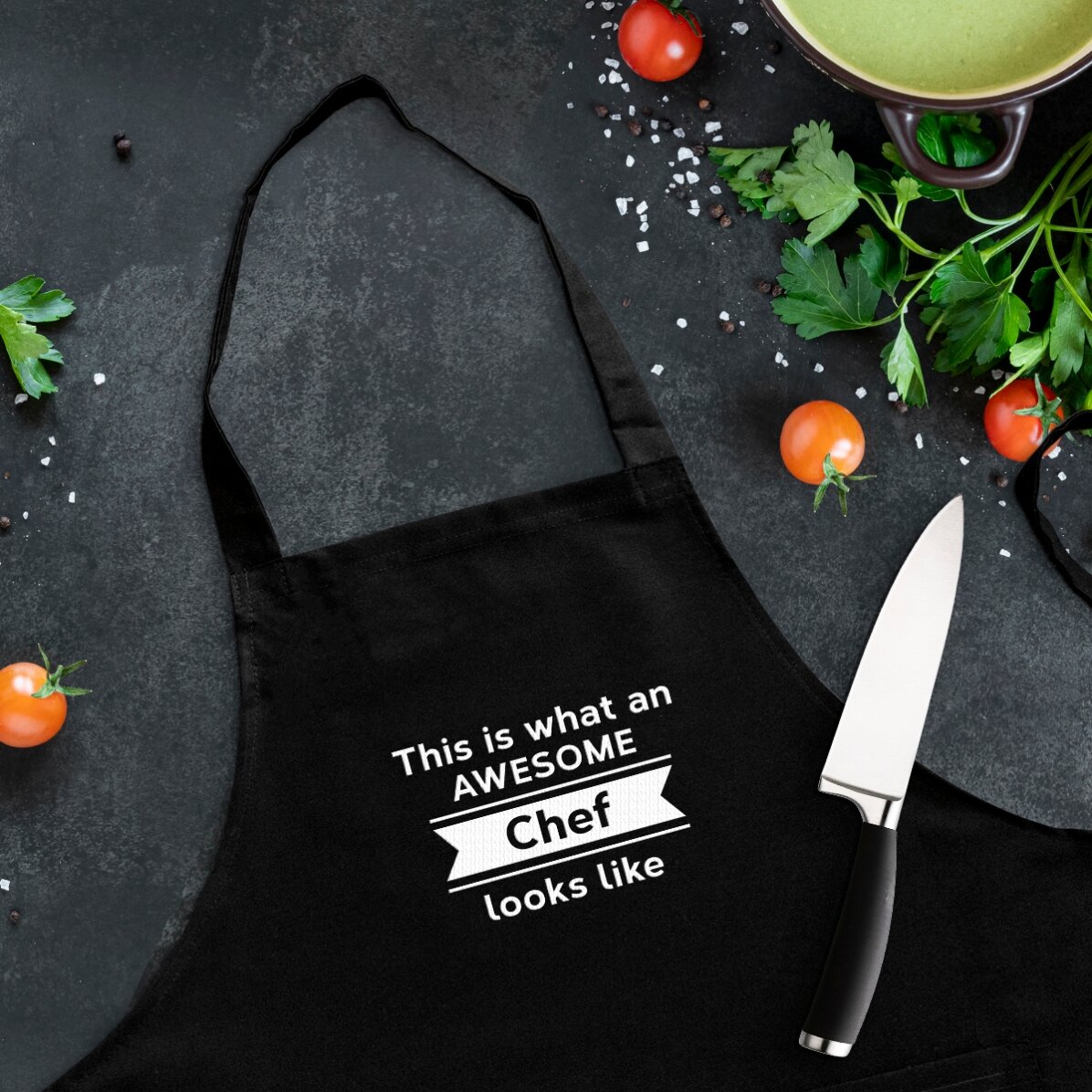 Gepersonaliseerd setje met tekst - Awesome Chef