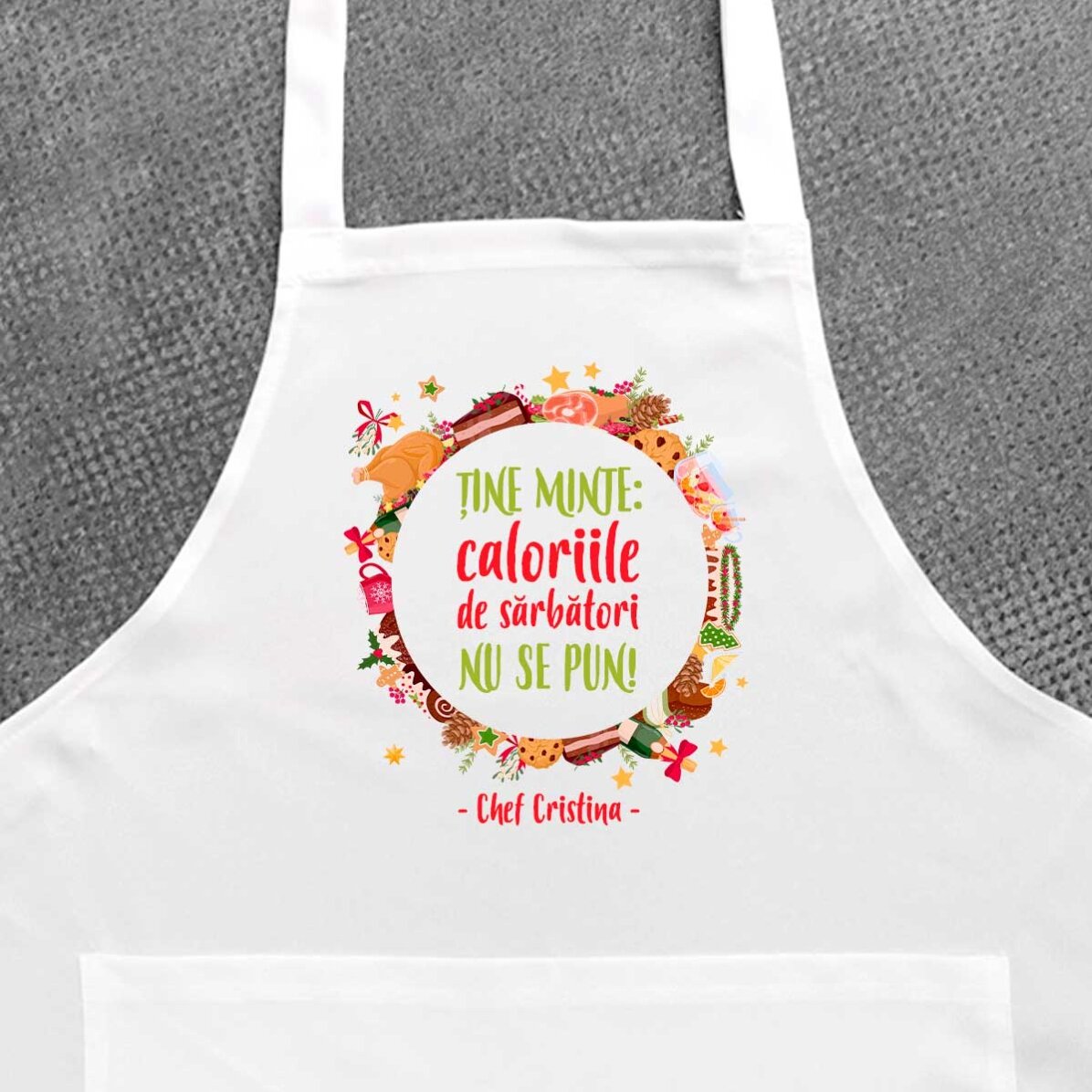 Gepersonaliseerd schort met tekst - Kerstcalorieën