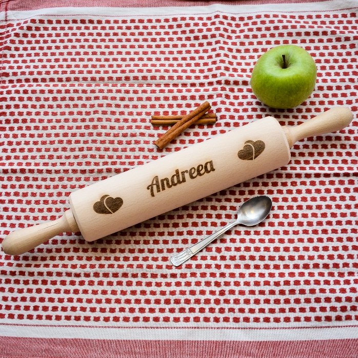 Houten draaiboutje, gepersonaliseerd met de liefdesnaam